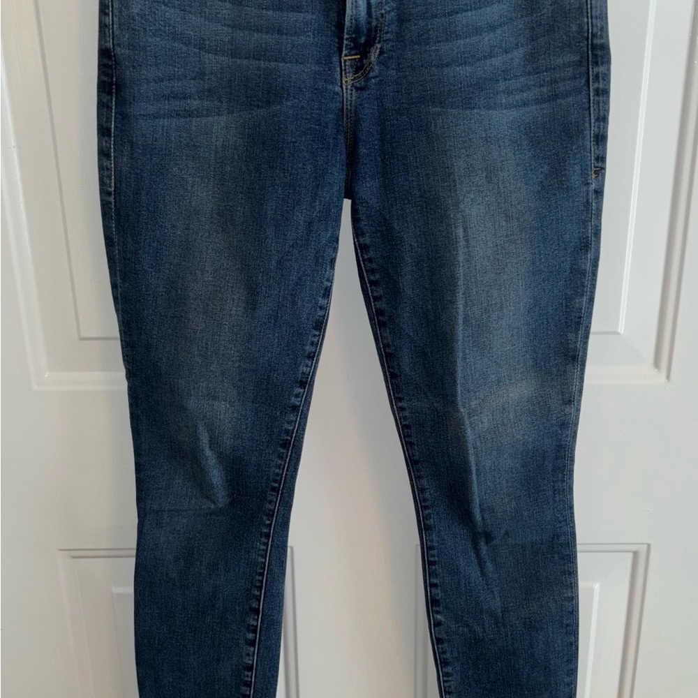 FRAME Le Skinny de Jeanne Jeans Women’s 26 Raw Hem Stretch Dark Wash